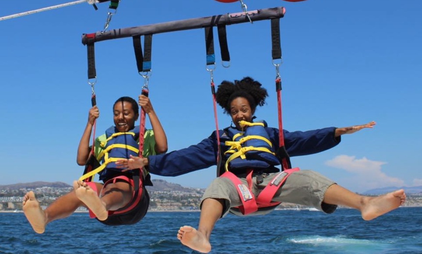 Image 1: Newport Beach From Above: Tandem & Triple Parasail Flight Adventures
