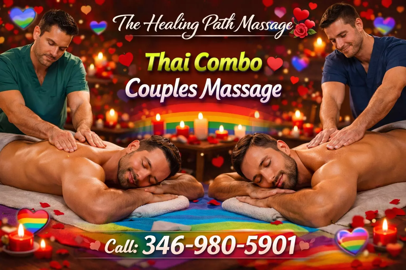 Unwind with a Couples Thai Massage with Hot Stones and Hot Towels