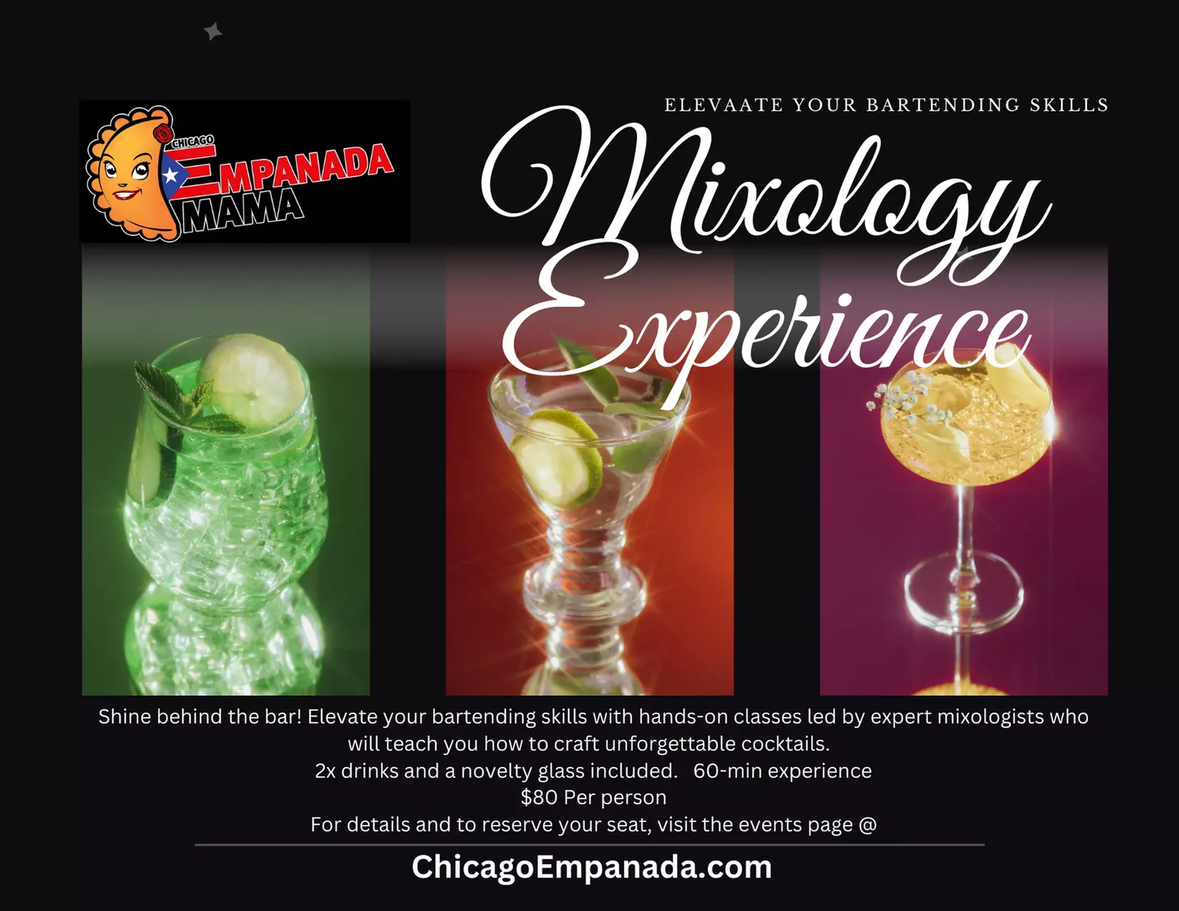 Tasting & Mixology Experience, 2 Cocktails & Souvenir Glass for 1-4