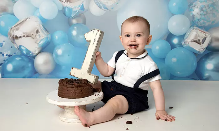 First Birthday Cake Smash Photoshoot with Print at Flash Photography