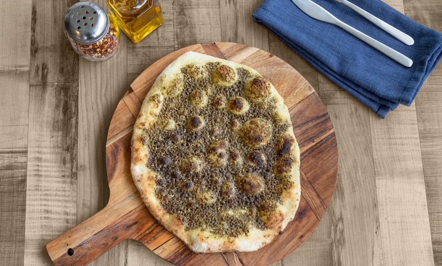 Image 14: Mediterranean  Delicious Pizza  or Shawarma / Man'oushe Breakfast