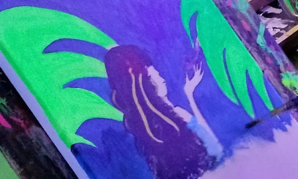 Up to 54% Off NEON Blacklight Paint & Sip at Oblivion Art House