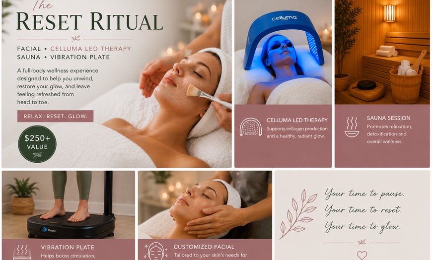 Image 3: The Reset Ritual: 60-Min Facial, LED, Sauna & Vibration Therapy