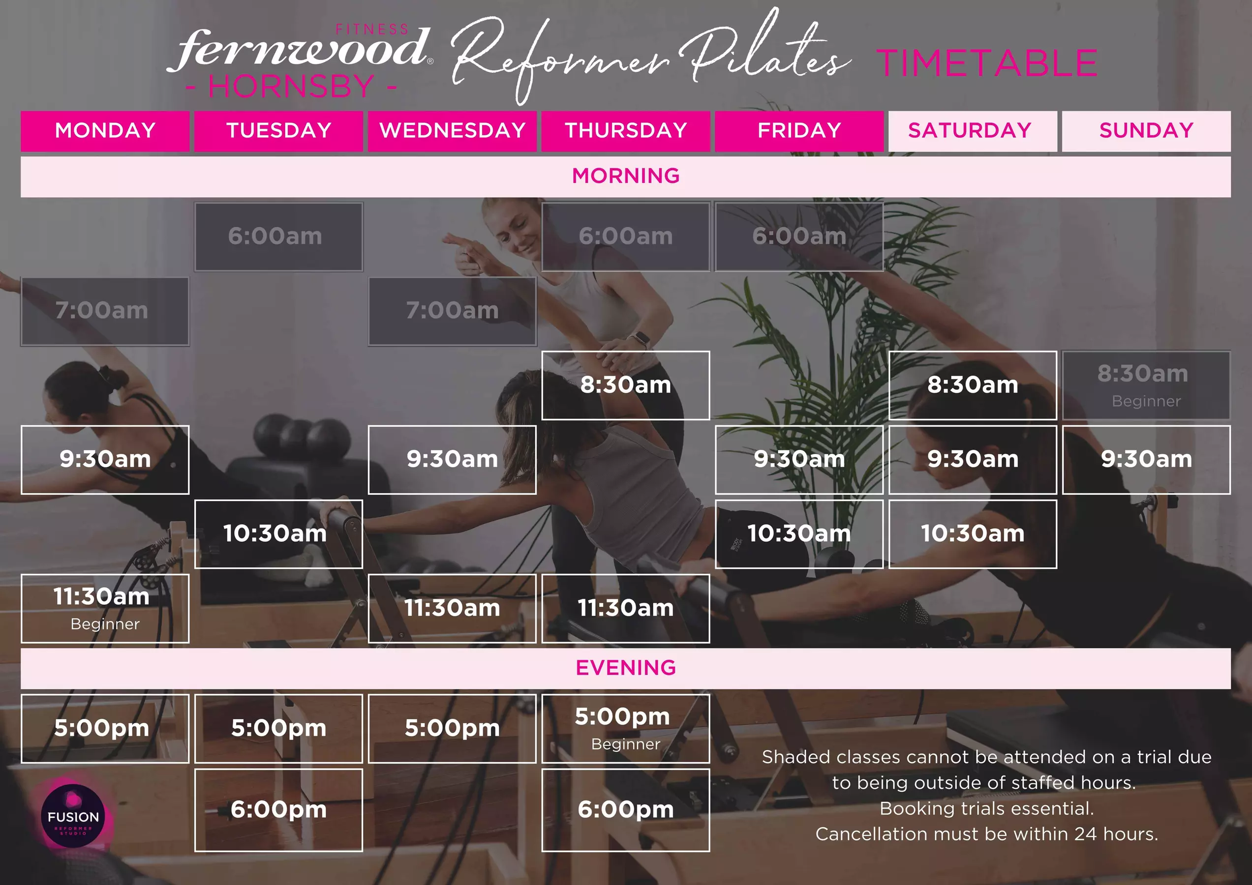 Join Hornsby's Reformer Pilates Class