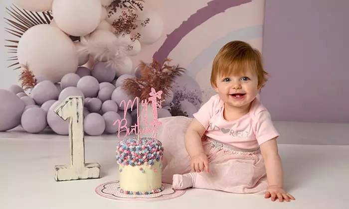 First Birthday Cake Smash Photoshoot with Print at Flash Photography