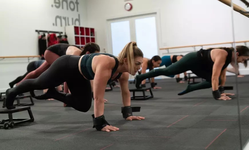 Experience Pure Barre with a range of drop-in classes and class packs, up to 53% off, including signature barre workouts - Second Medium