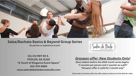 4 Salsa/Bachata Basics and Beyond Group Series Classes - Salon De Baile Dance Studio