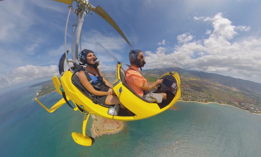 Image 1: Explore Oahu's Sky: 30-Min Gyroplane Experience for upto 4 People