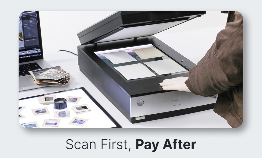 Image 2: Photo Scanning:19¢ per. Send First, Pay After. 4x Resolution 600 DPI