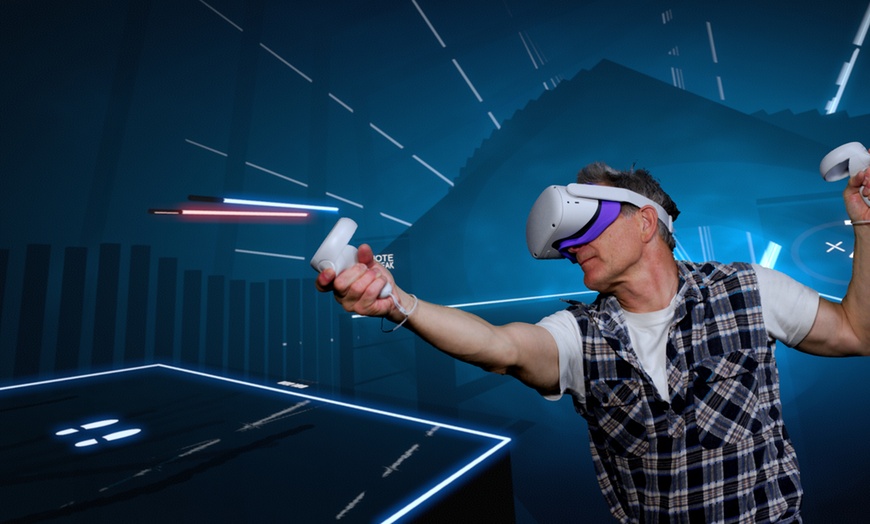 Image 1: Free-Roam Virtual Reality (VR) Games for One or Two Players