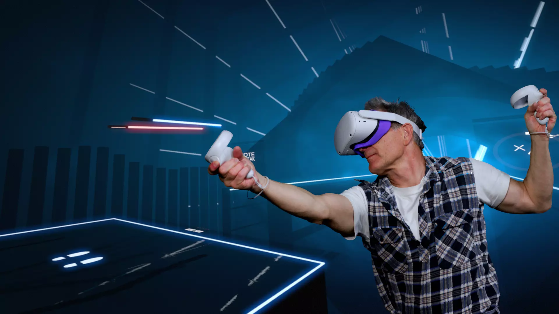 Free-Roam Virtual Reality (VR) Games for One or Two Players