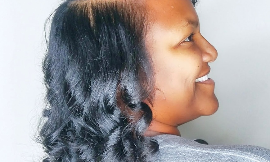 Image 1: Get Glossy Hair with Silk Press and Protein or Steam Treatment 