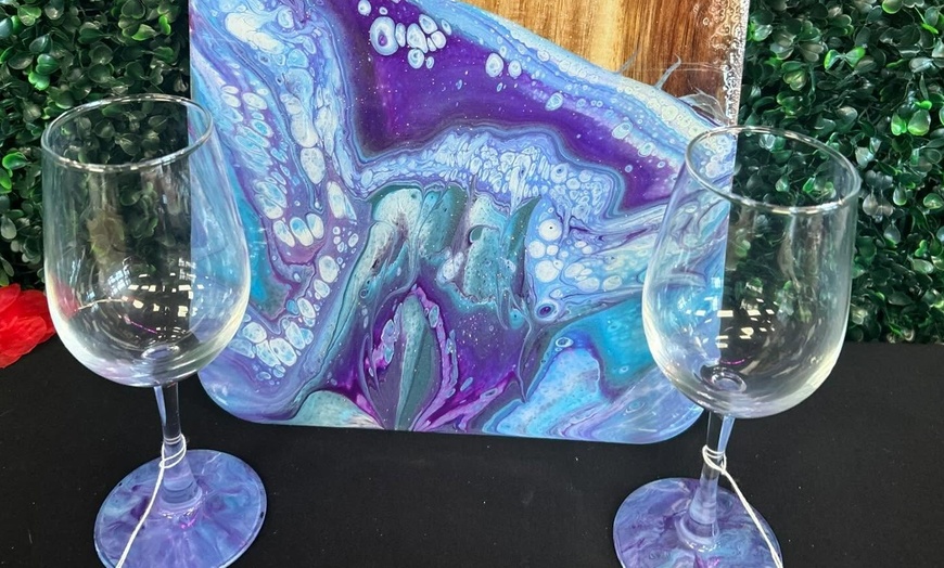Image 4: Experience Fluid Art & Custom Charcuterie Board Experience