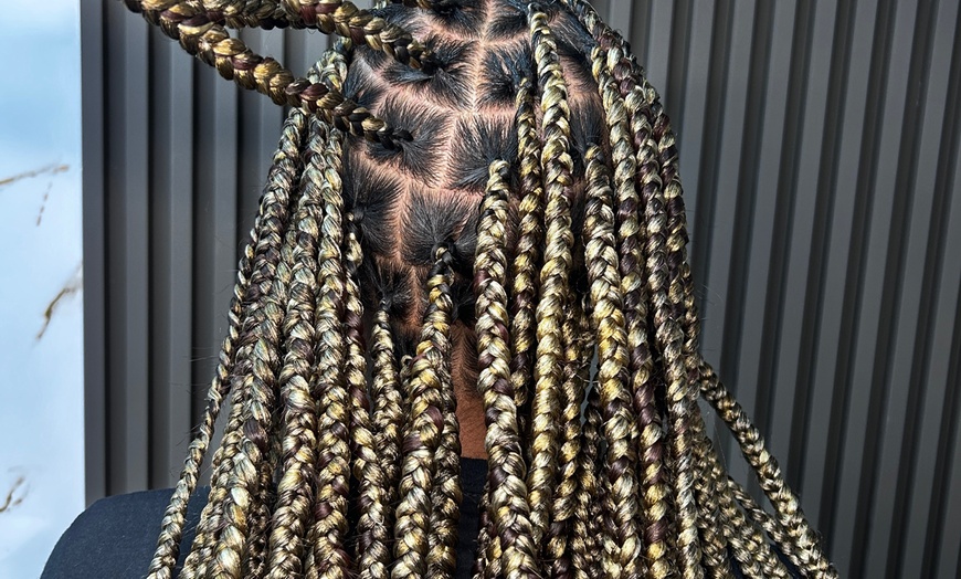 Image 2: Transform Your Look with Stylish Knotless or Box Braids