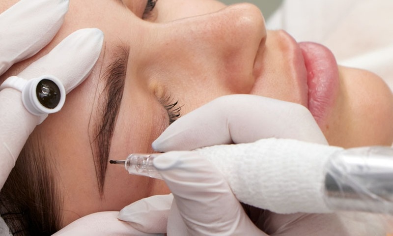 Gloss Nano Lip or Cosmetic Hairstroke & Shading Brow Permanent Tattoo