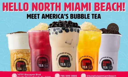 Any Medium size of Milk Tea  or Punch with 1 topping - Kung fu tea