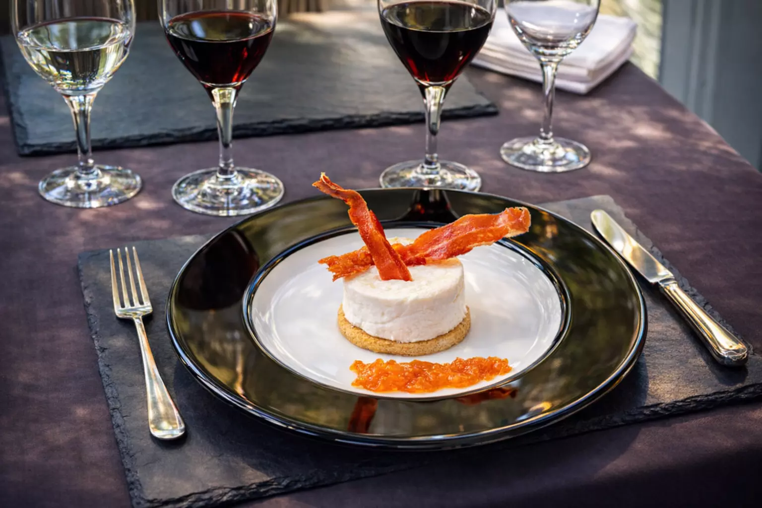 Menu "Messire de Nogaret" en 4 plats au Restaurant du Chateau D'ayres