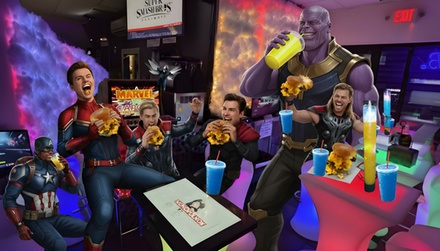  1up infinity digital board game table, up to 4 players.  Monopoly, scrabble, life and more - S.A.B. Super Action Burger