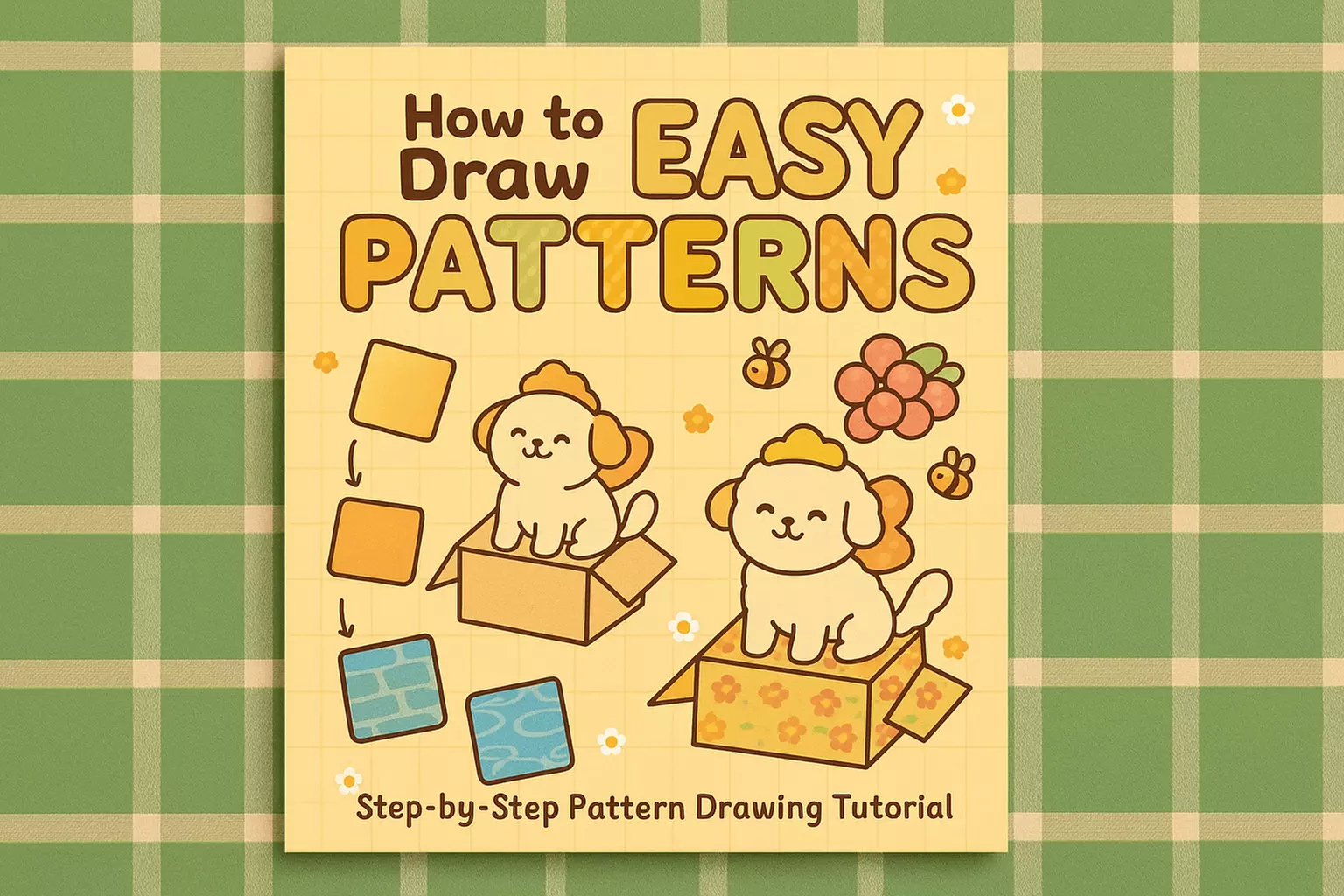32-Page Digital Coloring Book with Tutorials for Drawing Patterns