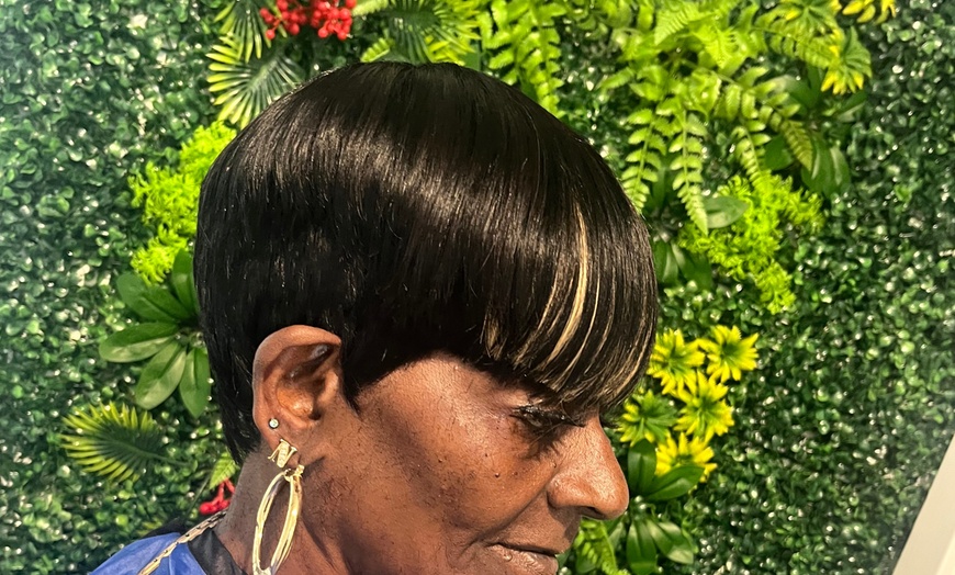 Image 3: Haircut and Style, Wash, Blow-Dry or Mold and Curl or Bonded Weave Cap