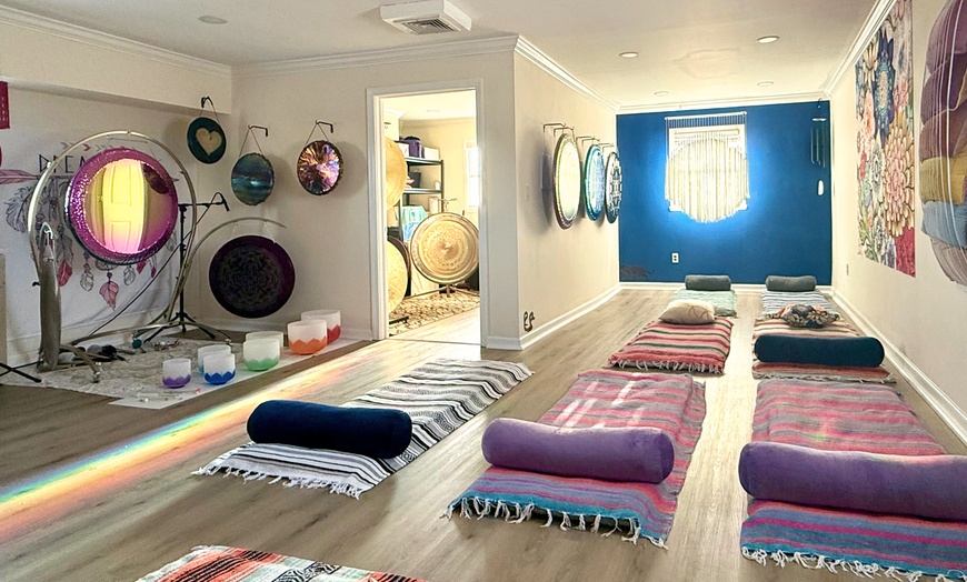 Image 1: Relax with One or Three 60-minute Gongs Bath Healing Private Sessions