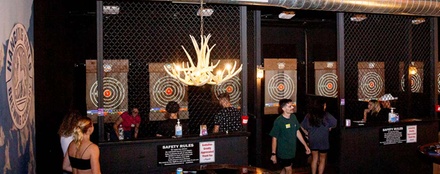 75 Minute Social Pit Axe Throwing Experience for 2 People - Montana Nights Axe Throwing Southington and Newington