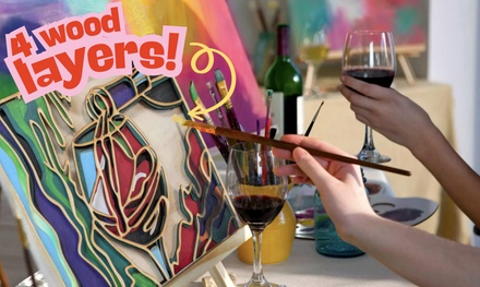 2.5-3 Hour Layered Wood ''Paint, Sip & Make'' Class for Two People - Whet Your Palette Louisville, Kentucky