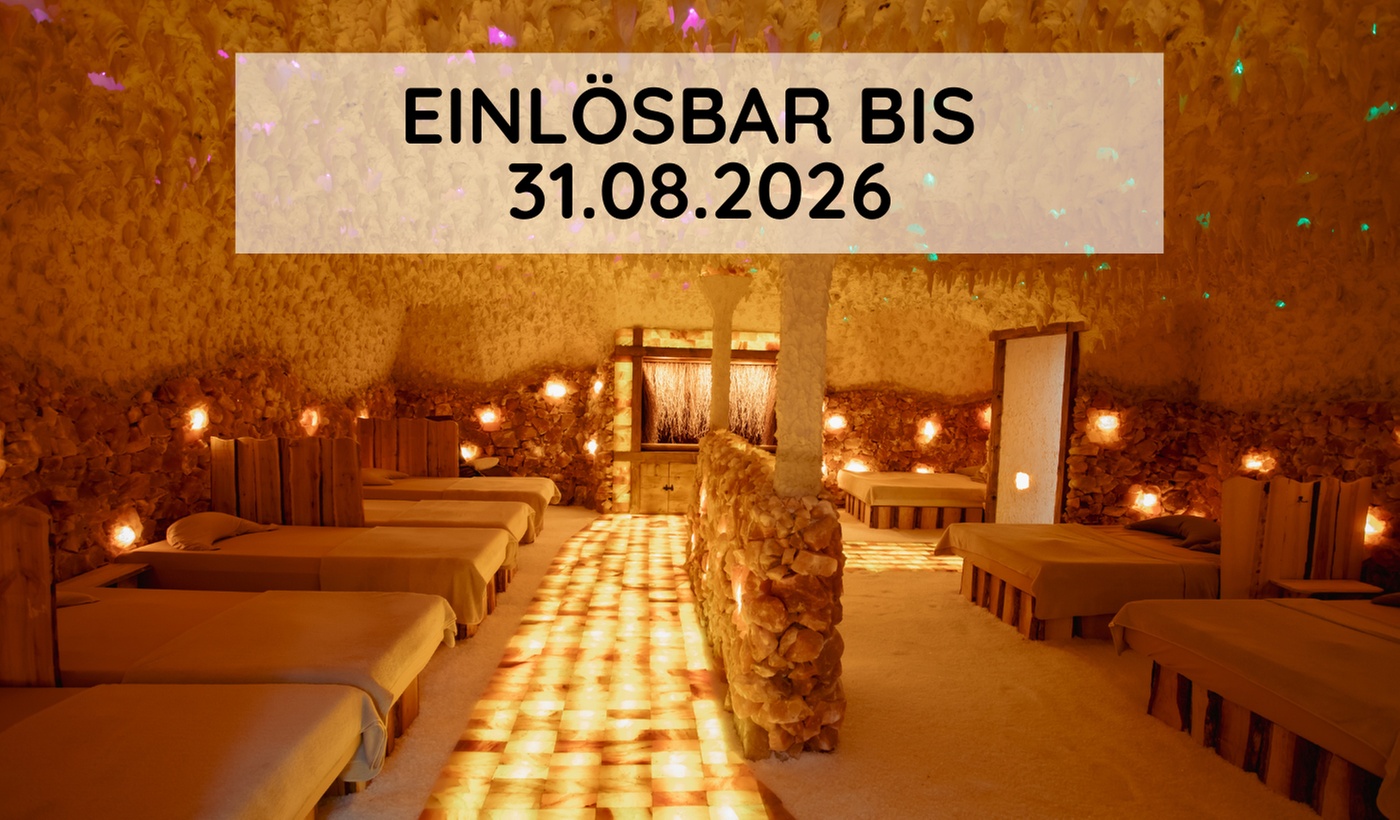 2x 45 Min. Salzgrotte für 1 Person oder 45 Min. Entspannung zu zweit