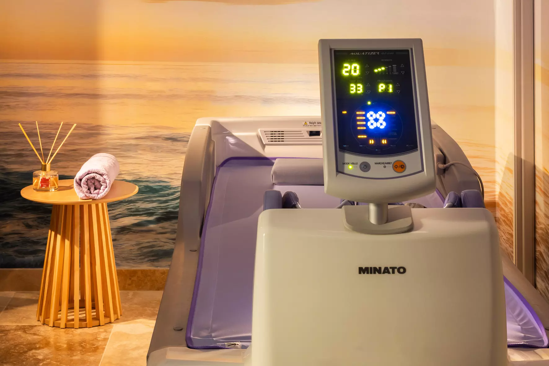 Séance de relaxation sur lit hydromassant avec Bulma