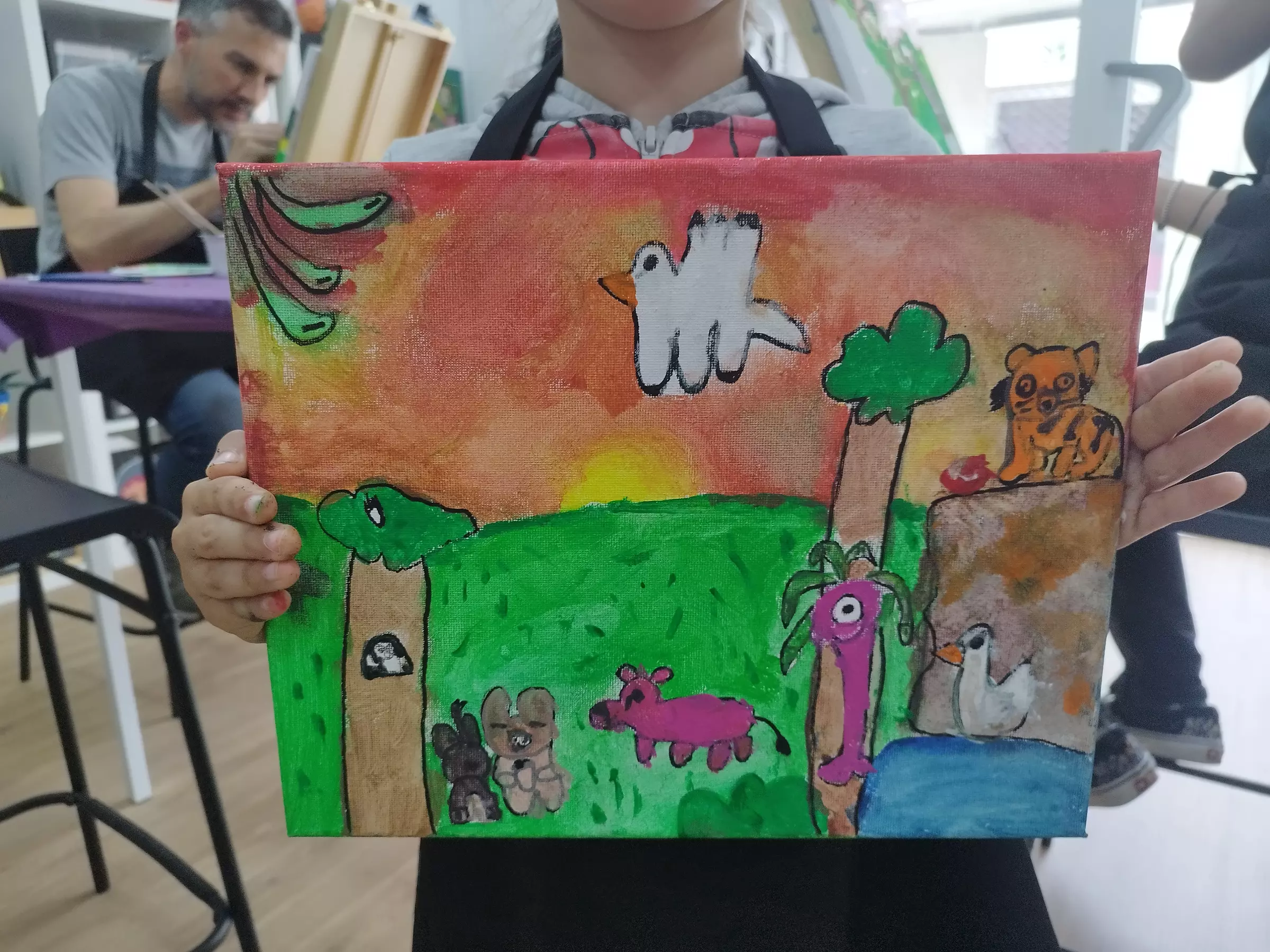Arte y desayuno con amigos: taller de pintura creativa de 2h con desayuno y materiales incluidos para 1, 2 o 4 personas