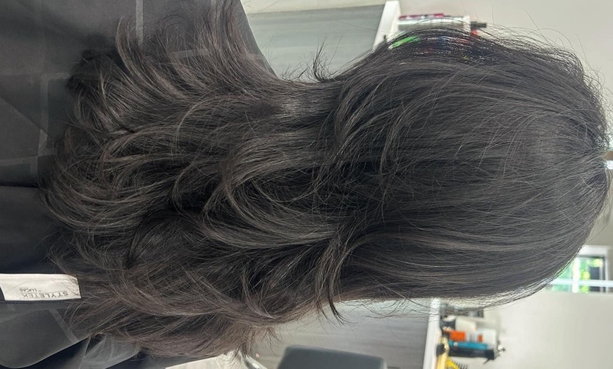 Image 3: Haircut, Root Touch-Up, Men’s Haircut, and Half Highlights Packages