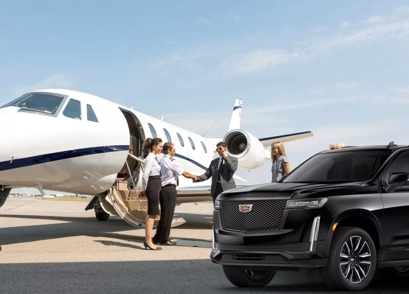One Way Airport Trip in Luxury Black SUV Cadillac Escalade for Up to 5