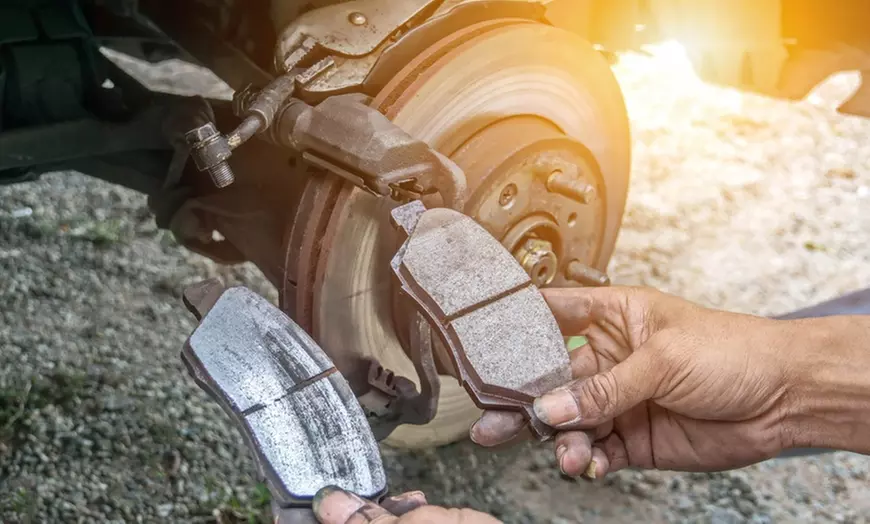 Brake pad replacement with inspection for front or rear