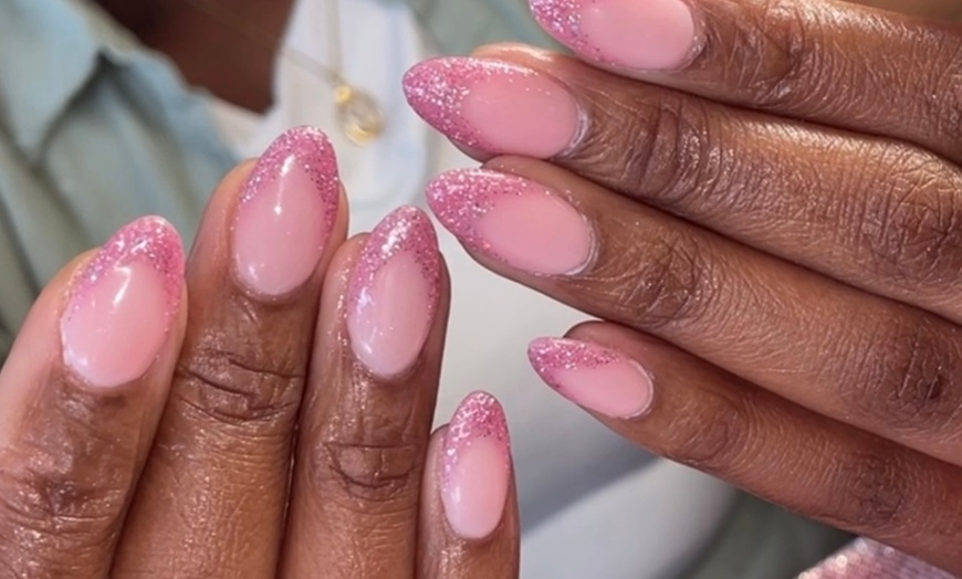 Image 2: Gel X Full Set French Manicure, Deluxe, Signature Pedicure