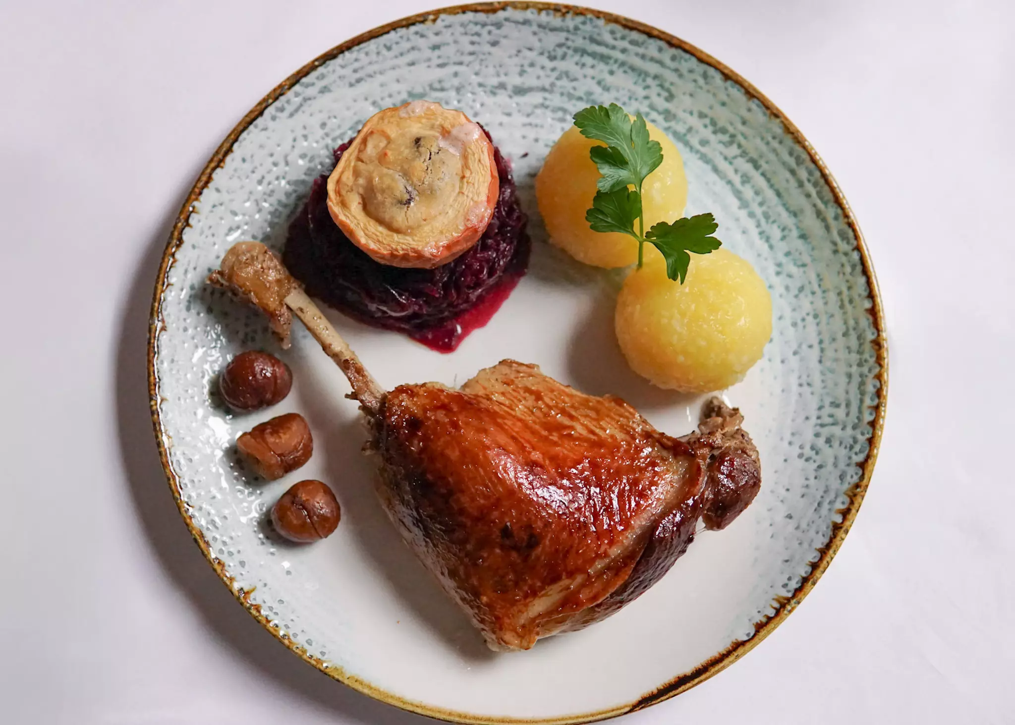 3-Gänge-Gans- oder Lamm-Menü nach Wahl für 2 oder 4 Personen