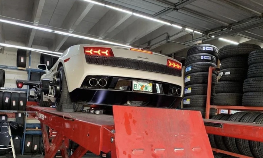 Image 2: High-Speed Tire Balancing with Expert Wheel Alignment 