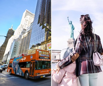 Statue of Liberty Boat Tour & NYC Sightseeing Night Bus Tour for One - NYC Sightseeing Tour