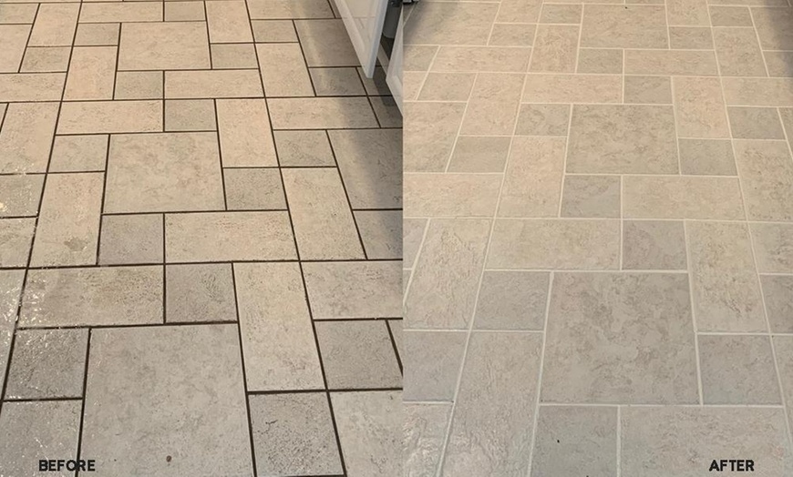 Image 1: Tile and Grout Cleaning for Up to 125 Square Feet