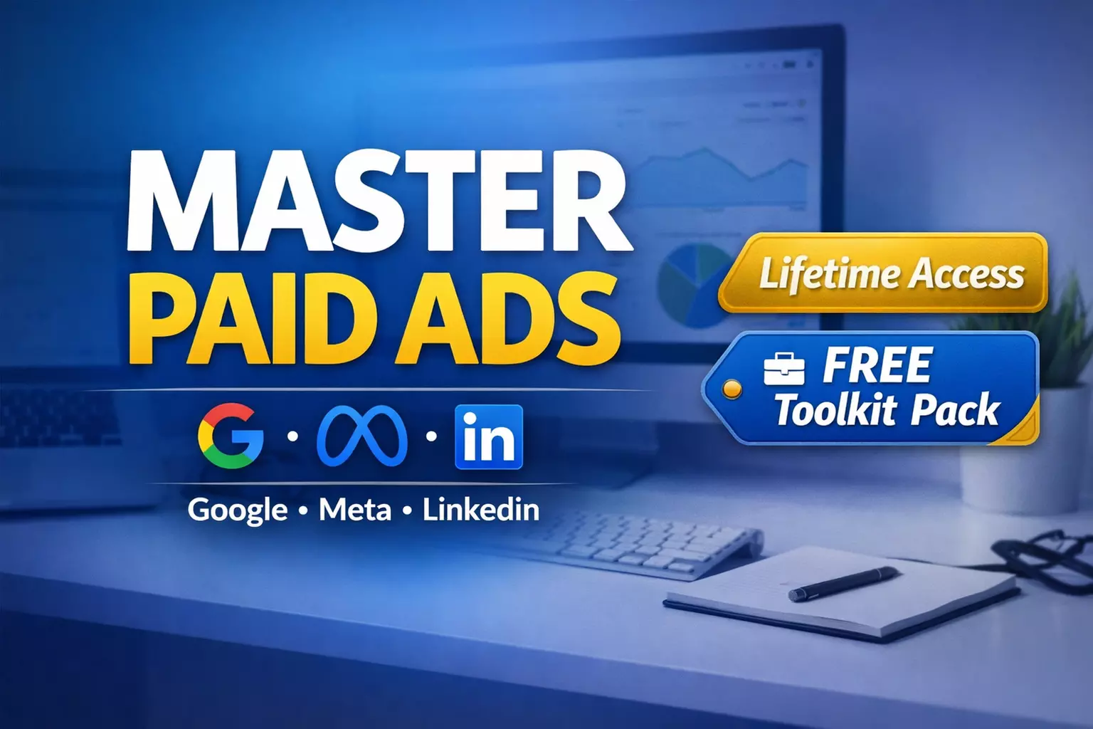 Full Online Course w/ 29 Hrs of Video, Templates & Toolkit for Google, Meta, LinkedIn Campaigns (Up to 90% Off) - Primary Image