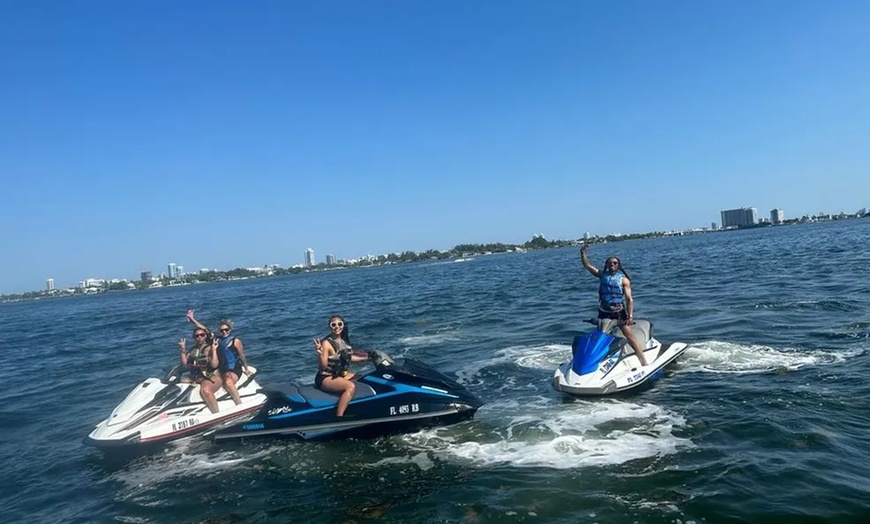 Image 3: 1-Hour Jetski Rental + Boat Ride for 1 or 2 People w/w/o Check-In Fee 