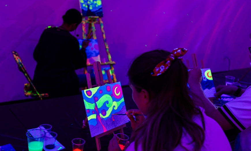 Image 9: Sip, Paint, And Glow Experience in Van Gogh's Neon Wonderland