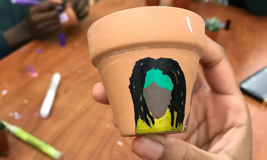 Image 3: Enjoy One-Hour Terracotta Pot Painting Party For Two Or Three Guests