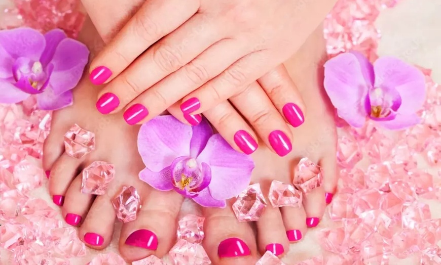 Image 1: Deluxe Gel or Dip Manicure & Pedicure for Perfectly Polished Nails 