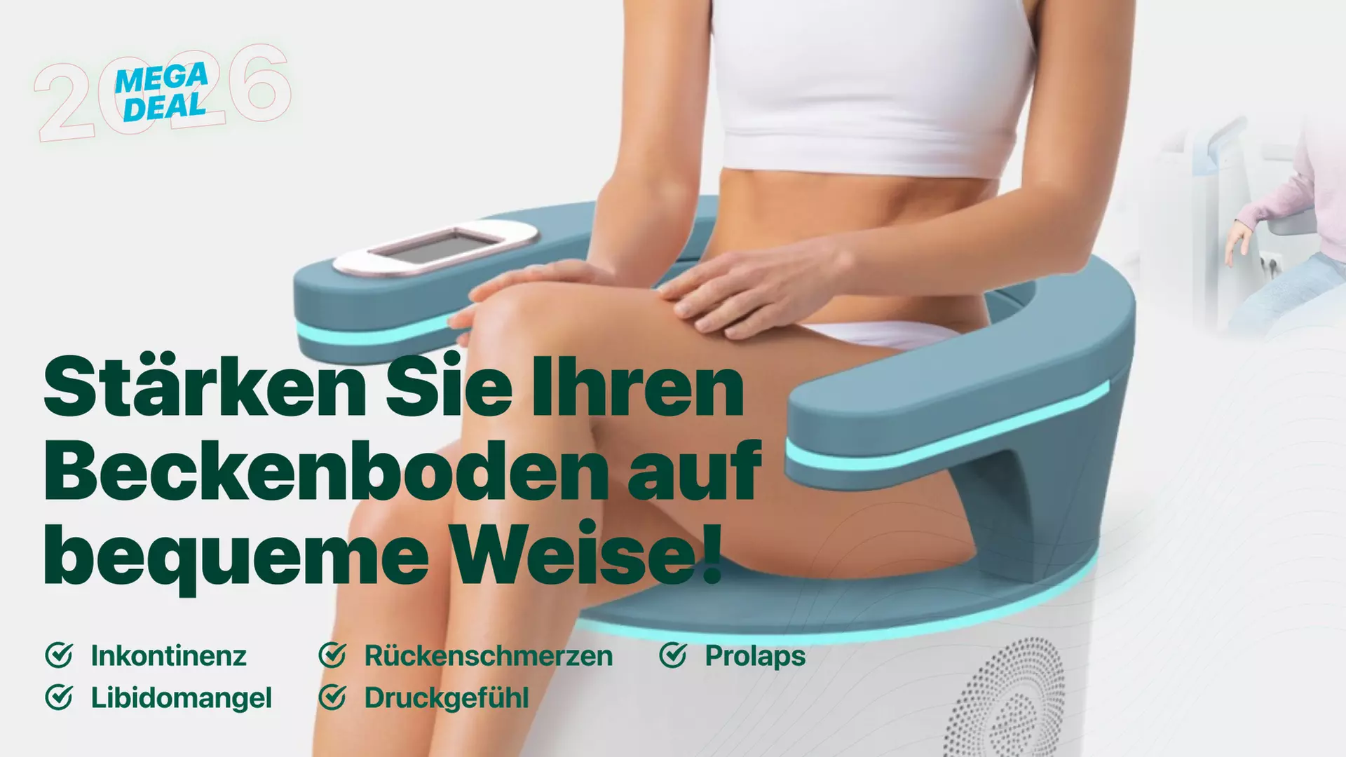 Apparative Lymphdrainage, opt. inkl. Beckenbodenstuhl & Rücken-Massage