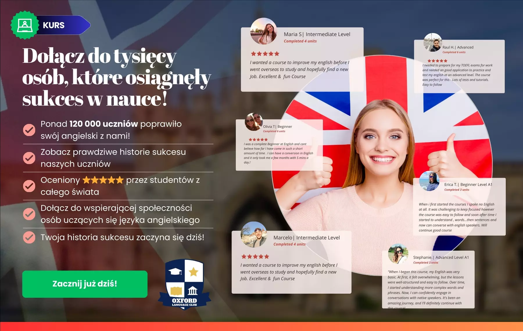 Kursy online: jęz. angielski z native speakerem w Oxford Learning Club