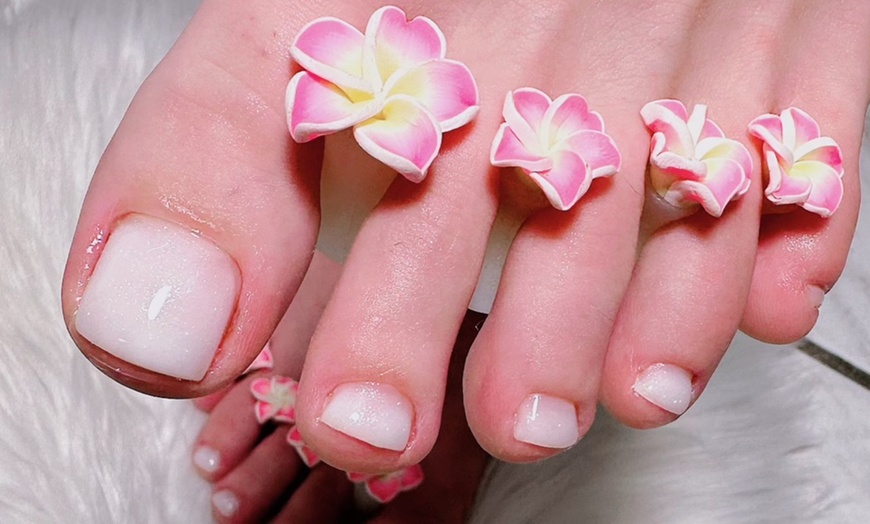 Image 1: Full Set Builder Gel Short, Medium, or Long with Gel Pedicure