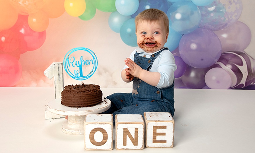 Image 10: First Birthday Cake Smash Photoshoot with Print at Flash Photography