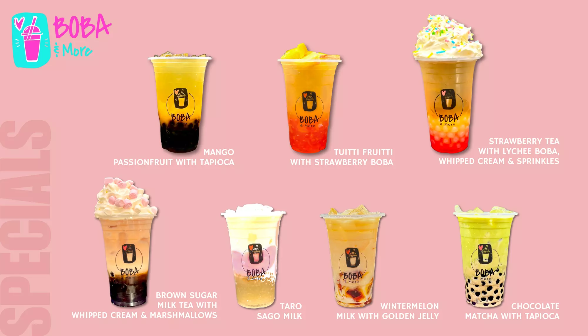 Two or Four Bubble Teas or Boba Ice Creams with Choice of Toppings