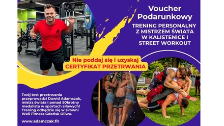 Voucher Przetrwania – trening personalny z mistrzem świata (60 min) + certyfikat przetrwania - Adamczak.Fit – Dawid Adamczak