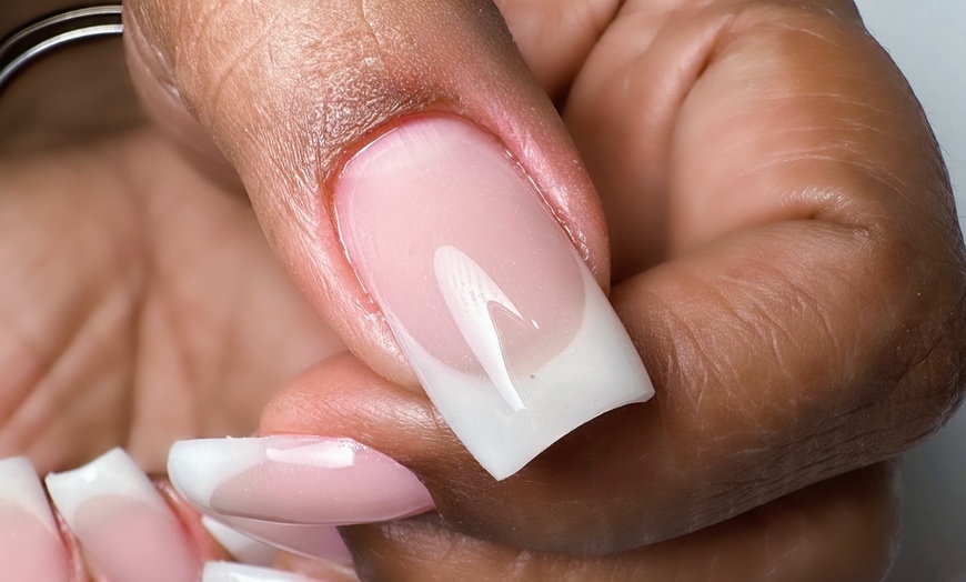 Image 2: Full Set Builder Gel Short, Medium, or Long with Gel Pedicure